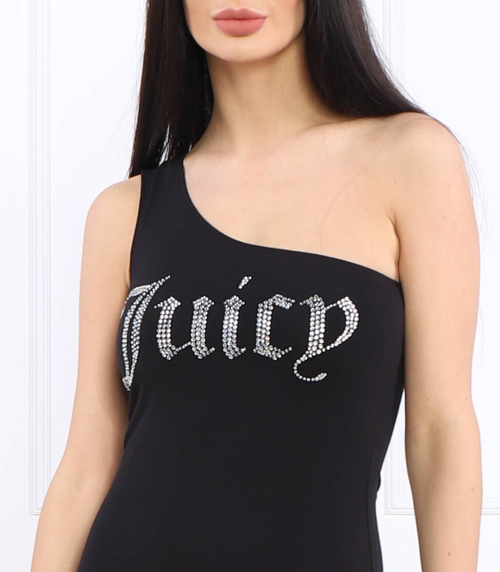Juicy Couture női mini ruha fekete – one shoulder slim fit ruha