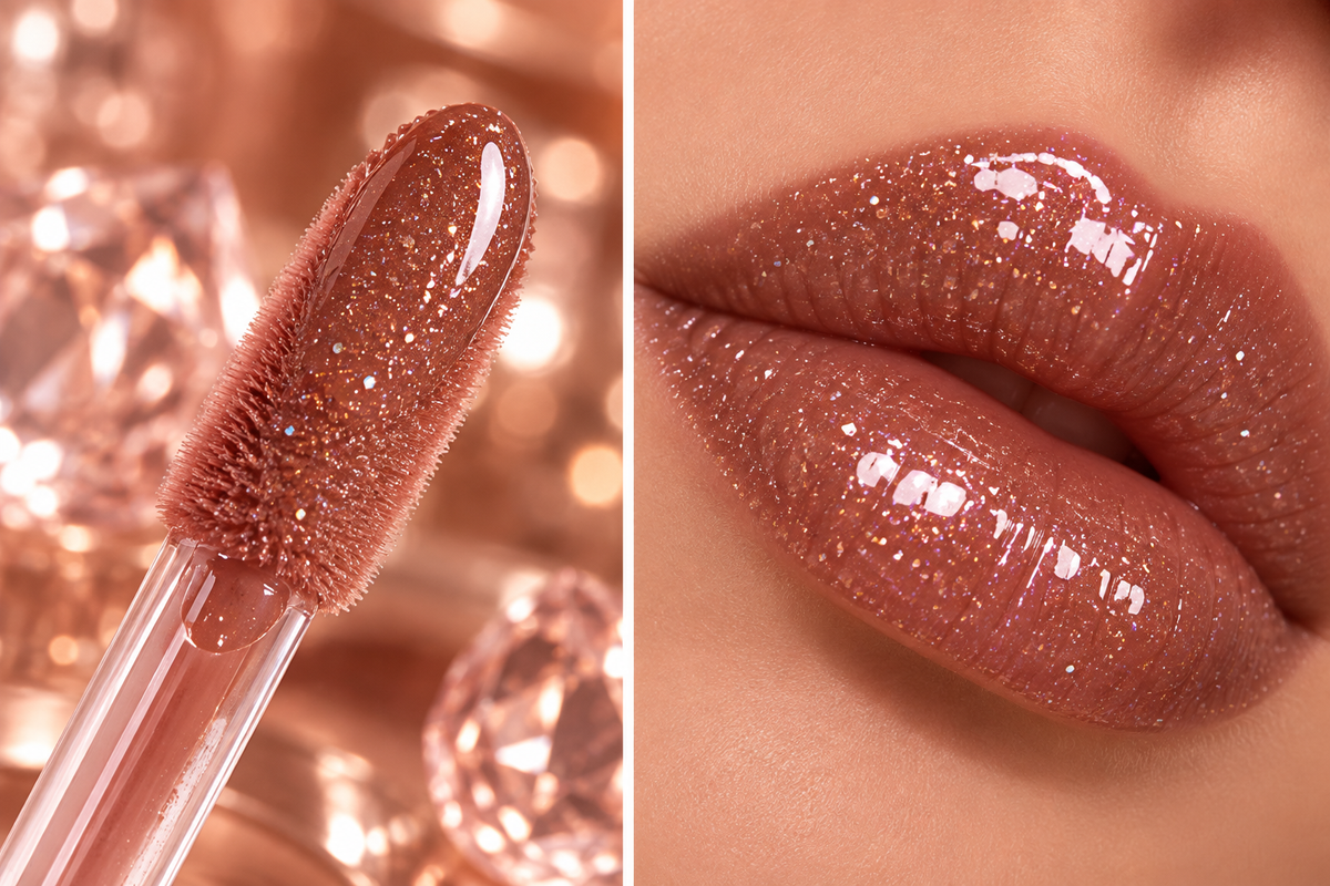 3Q Beauty Shiny Lipgloss – Schimmernder Nude-Lipgloss
