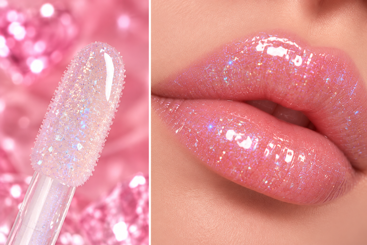 Lucky Model Aqua Lip Gloss – holografischer Glitzer-Lipgloss