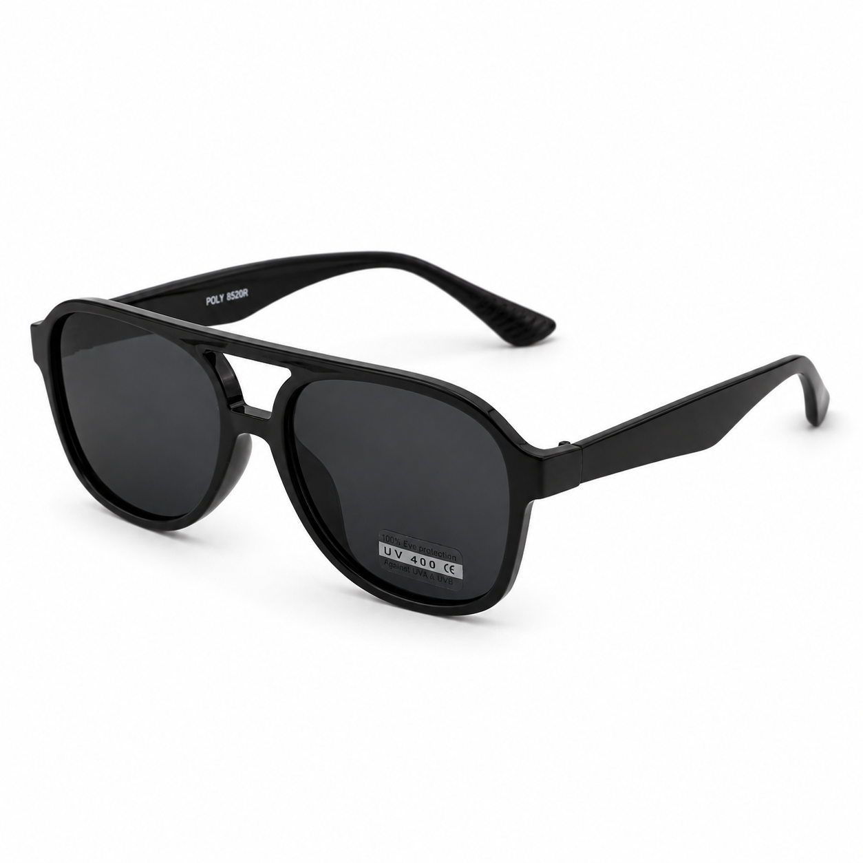 Fekete pilot stílusú napszemüveg UV400 védelemmel | Modern uniszex aviator napszemüveg