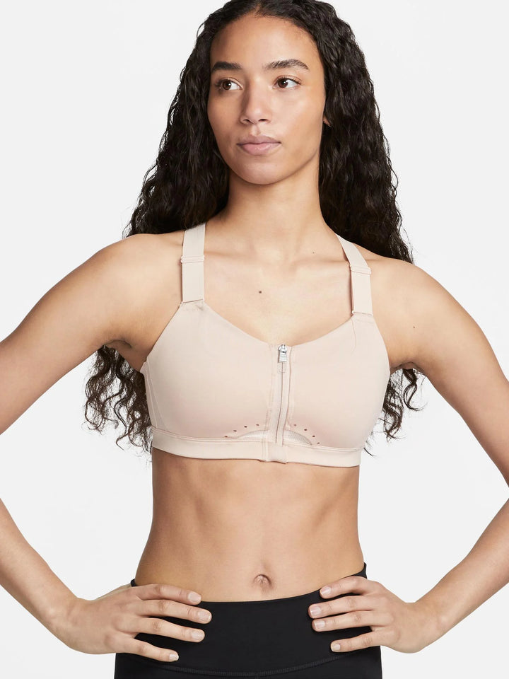 Nike Alpha Női Cipzáros Sportmelltartó – Világos Rózsaszín