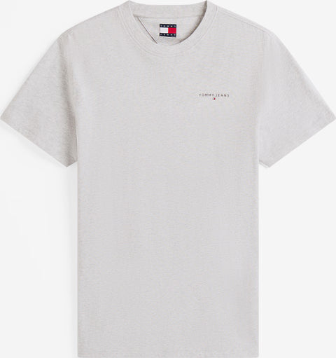 Graues Herren-T-Shirt von Tommy Jeans mit minimalistischem Logo