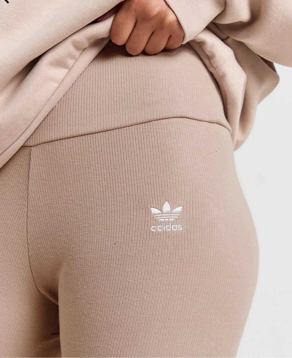Adidas női leggings bézs – magas derekú bordázott leggings