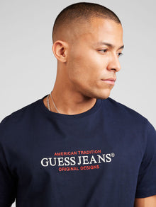 Guess Jeans lógos kék férfi póló