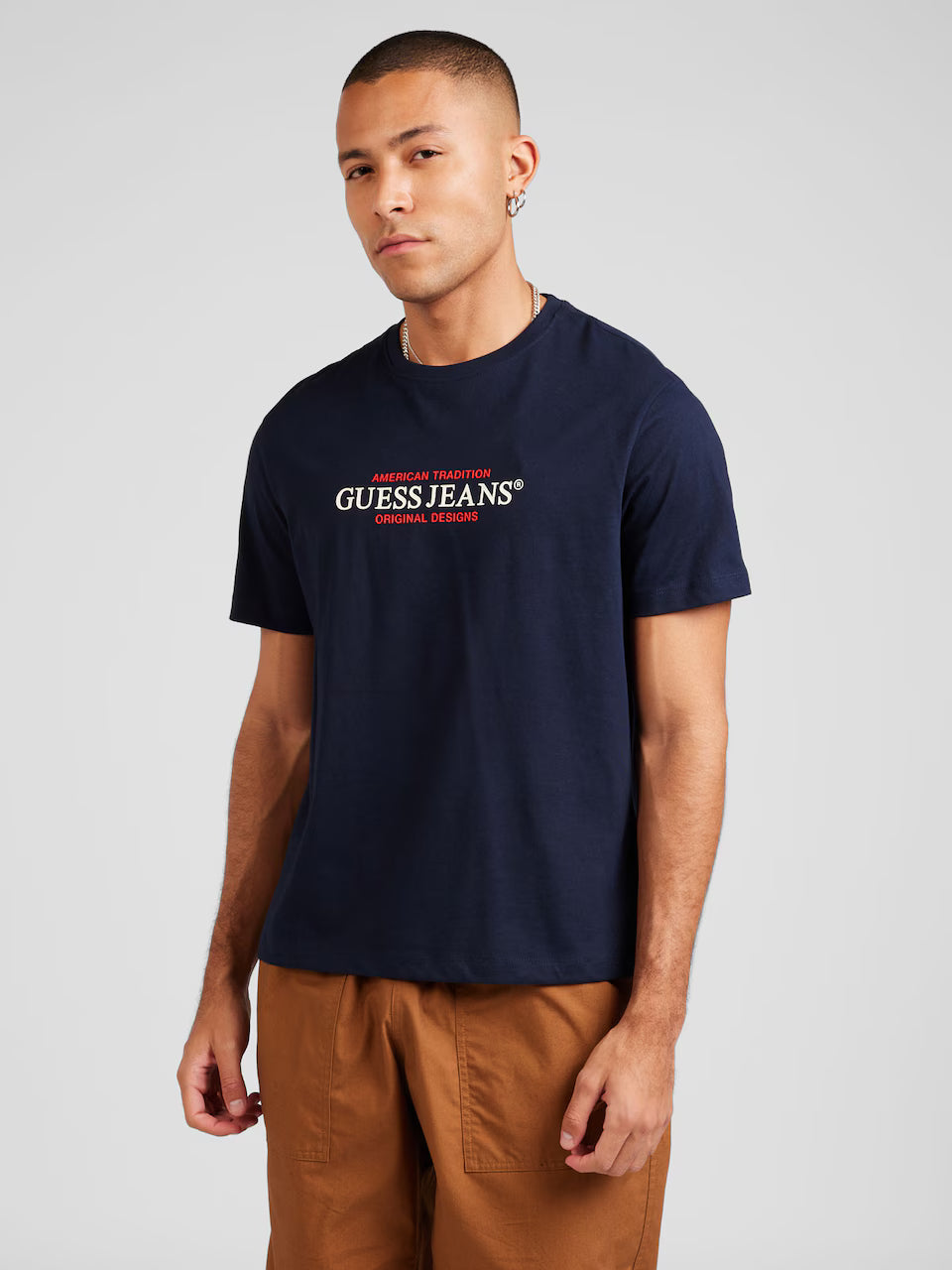 Guess Jeans lógos kék férfi póló