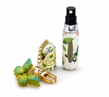 Virágmintás pillangó díszes parfüm újratölthető utazó spray kulcstartóval – 5 ml