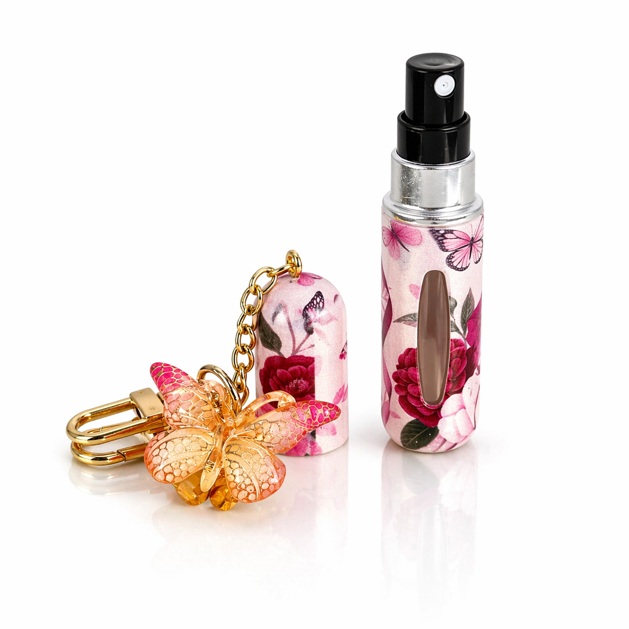 Újratölthető parfüm utazó spray kulcstartóval - 5 ml