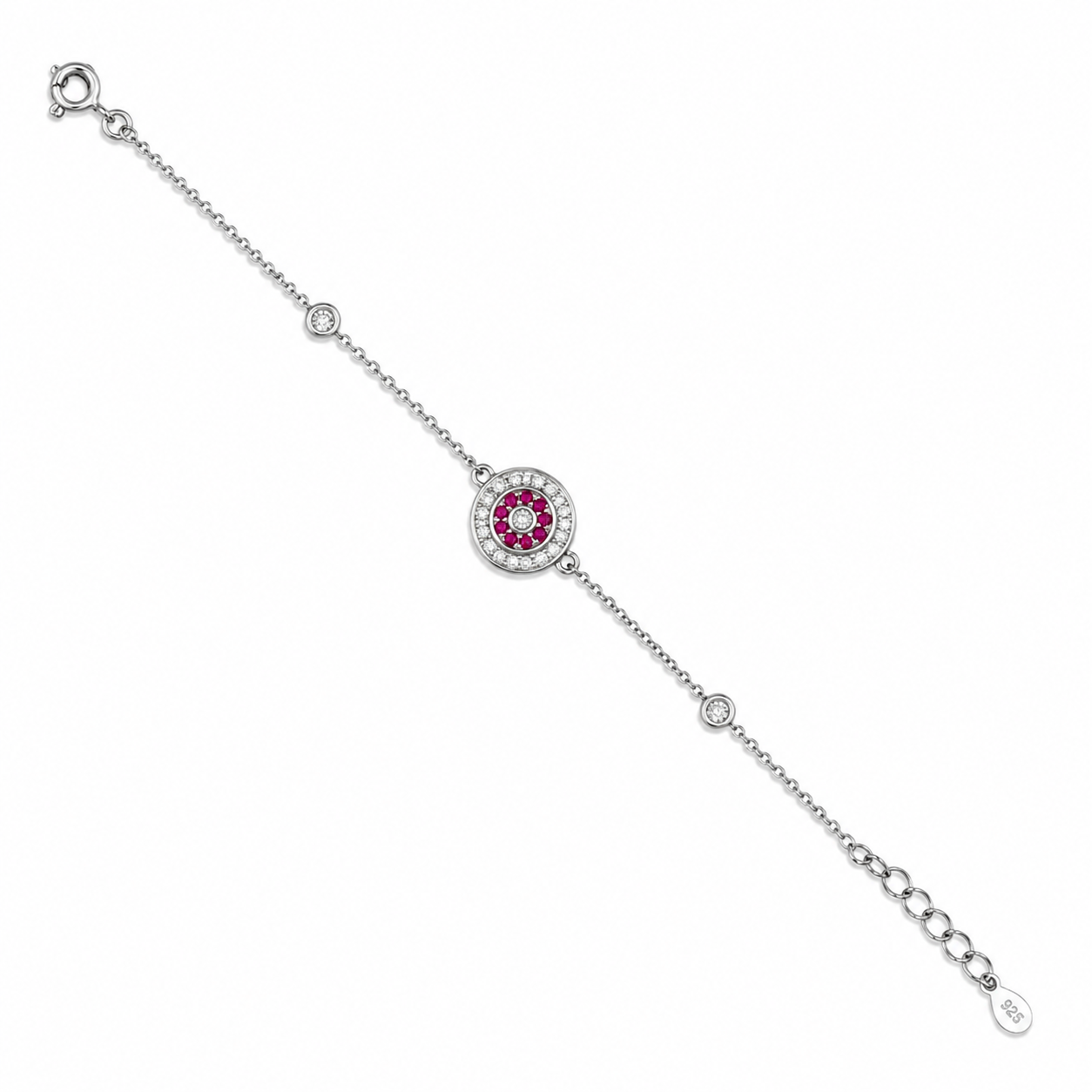 Lila Köves 925 Ezüst Női Karkötő 19,3 cm – Magyar Fémjeles Elegáns Ékszer
