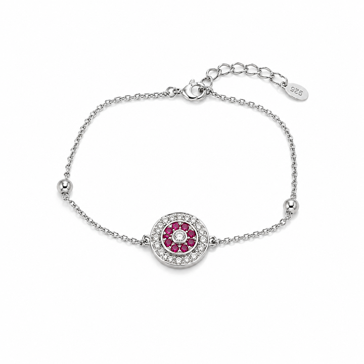 Lila Köves 925 Ezüst Női Karkötő 19,3 cm – Magyar Fémjeles Elegáns Ékszer