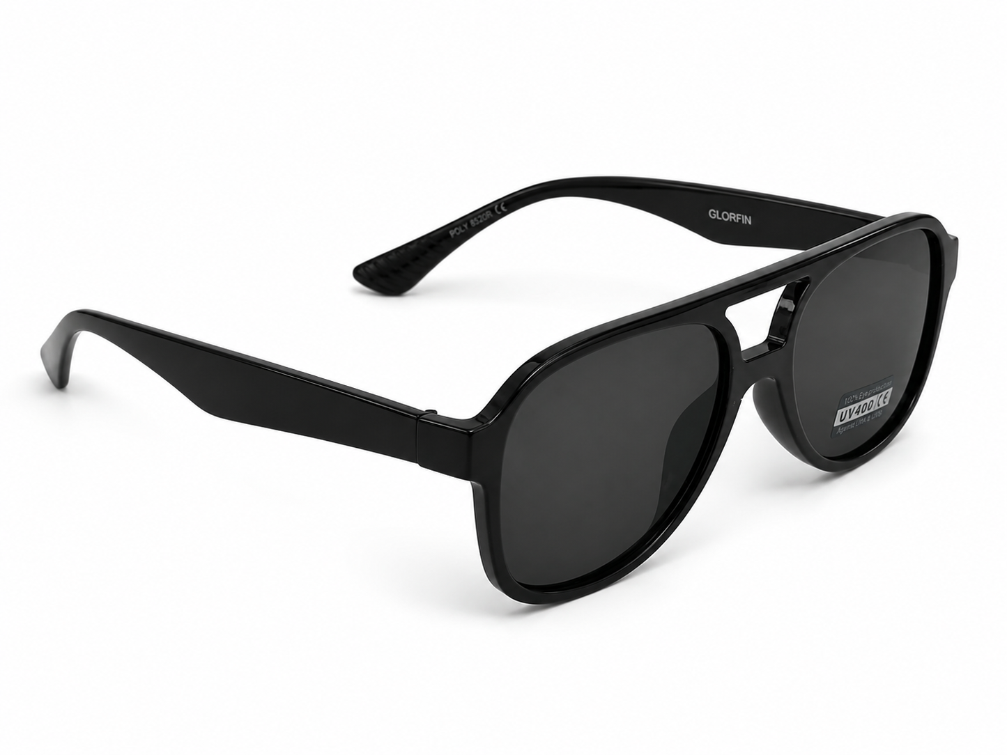 Fekete pilot stílusú napszemüveg UV400 védelemmel | Modern uniszex aviator napszemüveg