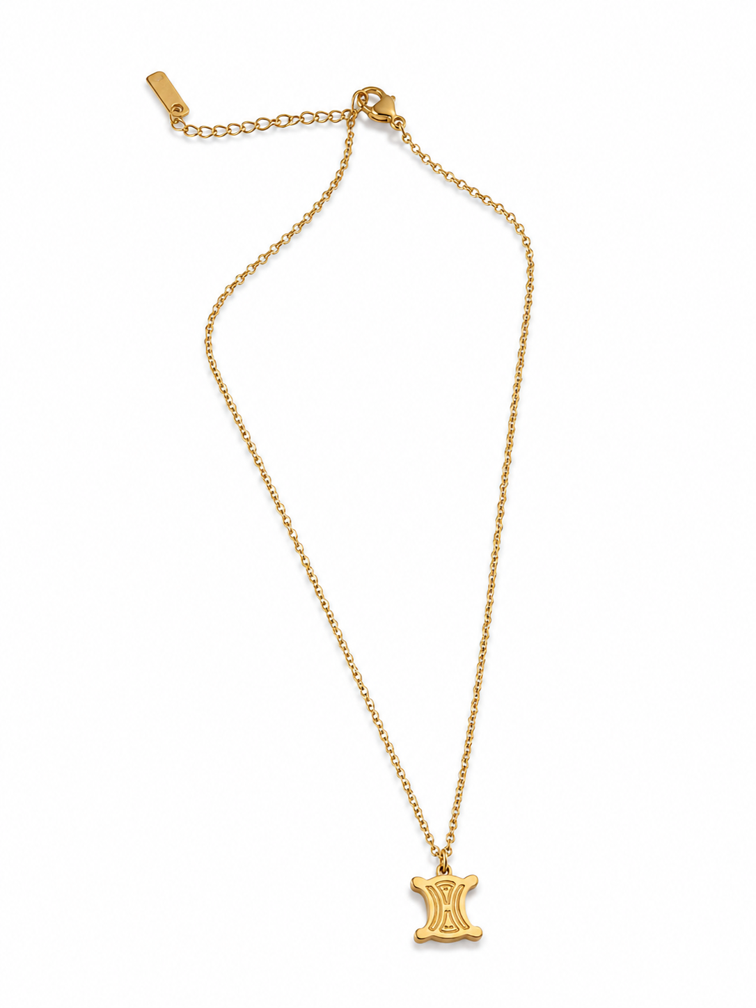 Elegáns aranyszínű női nyaklánc medállal