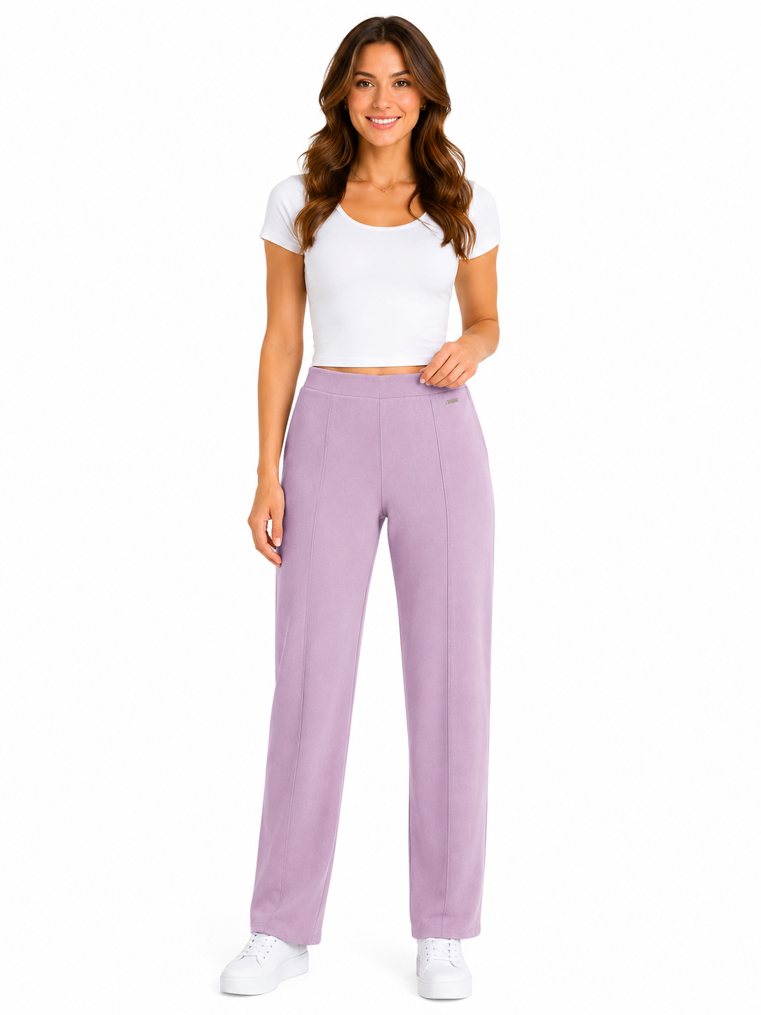Guess Faux Suede női leggings nadrág lila – velúr hatású leggings