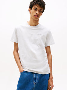 Tommy Jeans szürke férfi póló minimalista logóval
