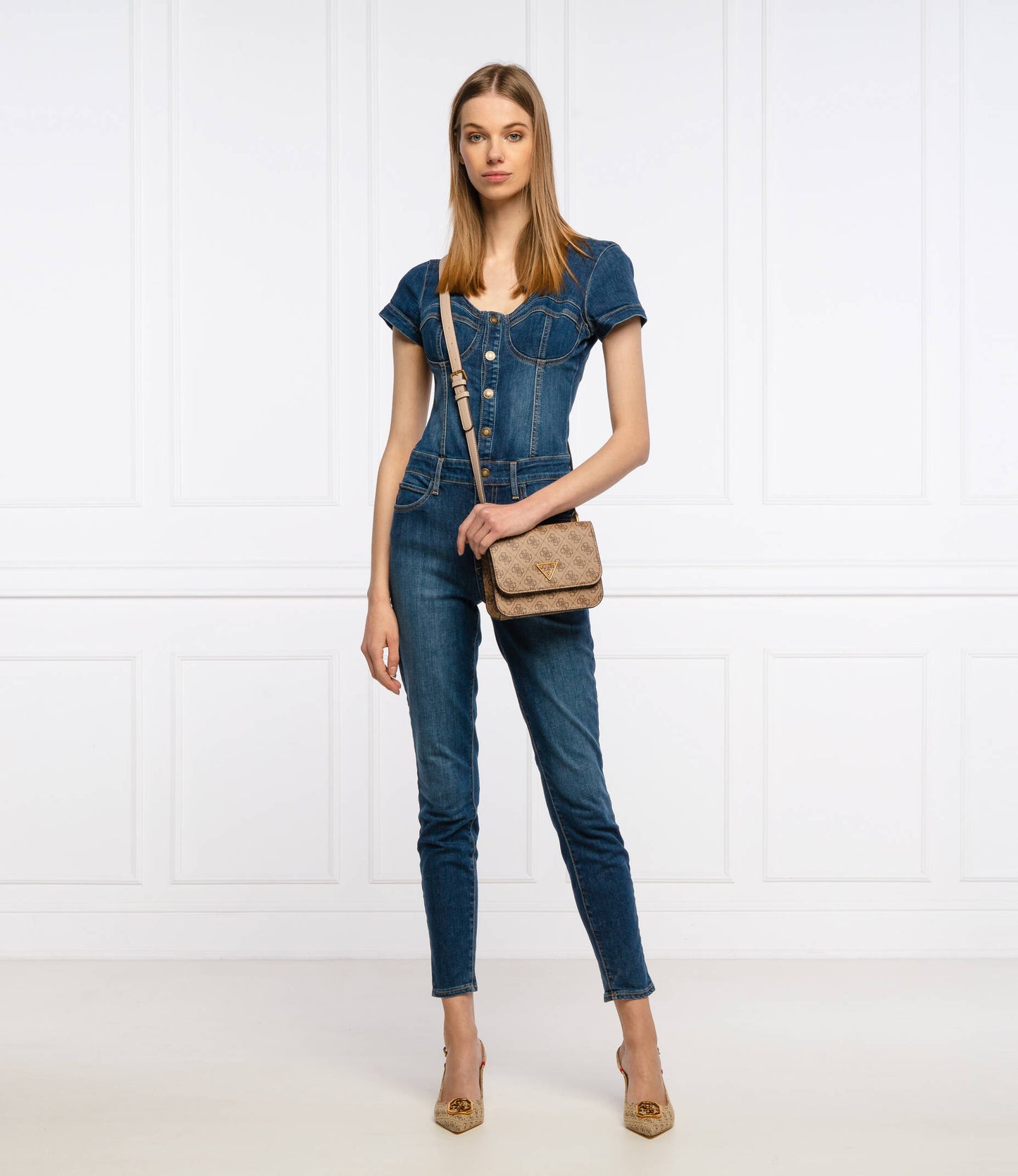 Guess Jeans NAOMY női farmer overál kék – denim jumpsuit
