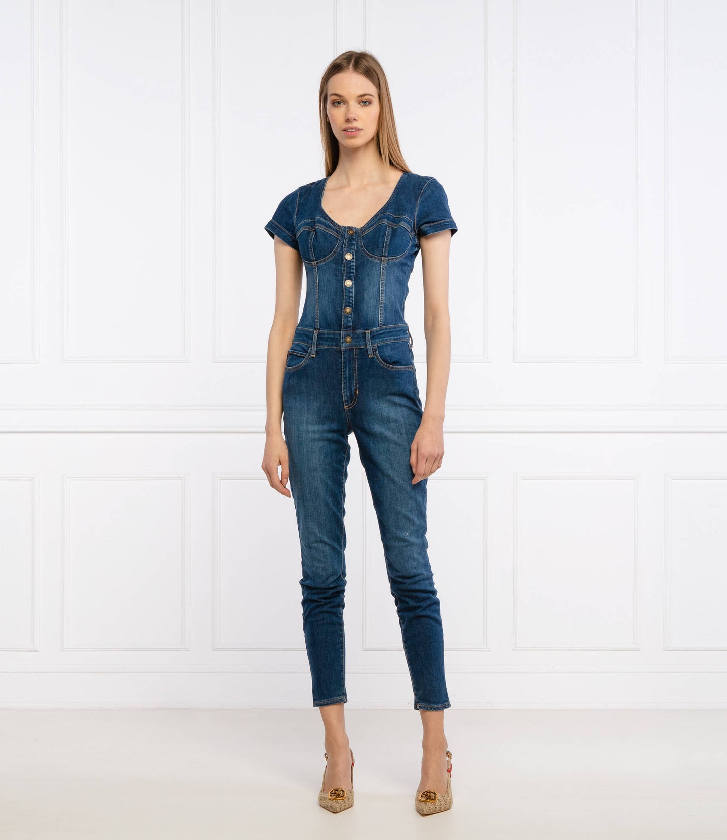 Guess Jeans NAOMY női farmer overál kék – denim jumpsuit