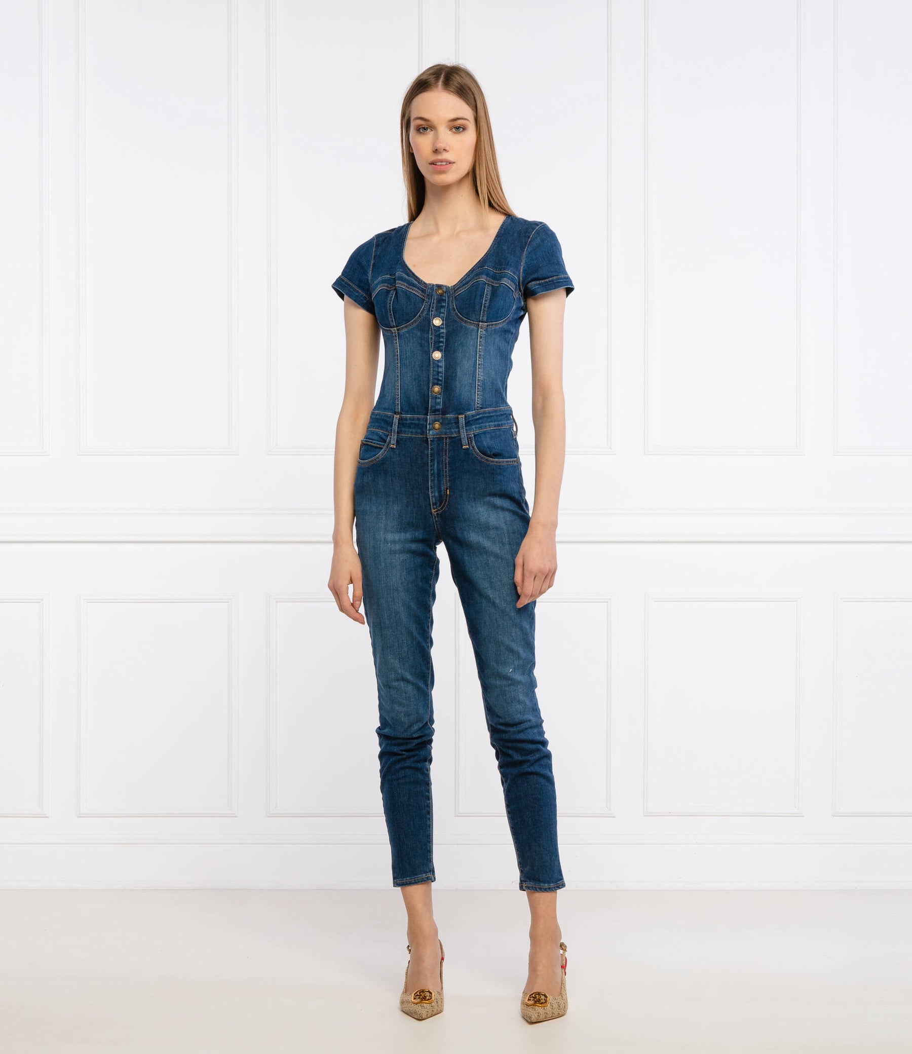 Guess Jeans NAOMY női farmer overál kék – denim jumpsuit