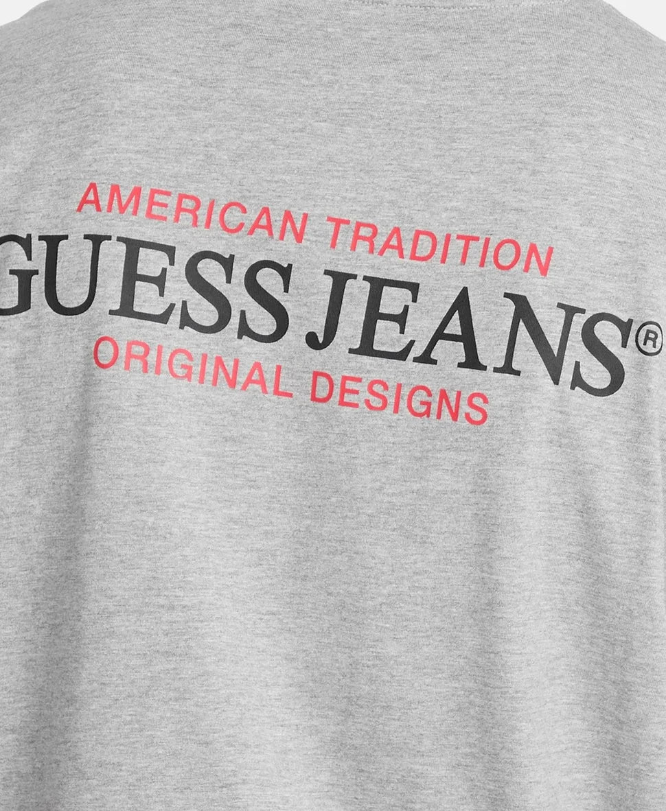 Guess Jeans szürke férfi póló minimalista logó