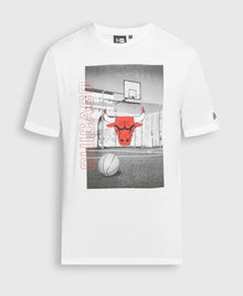 New Era Chicago Bulls fehér férfi póló