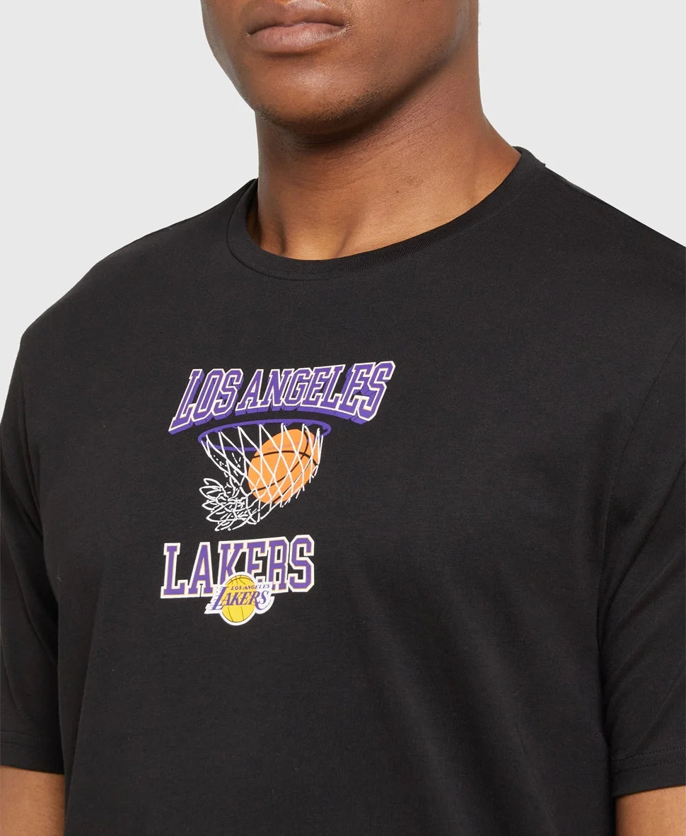 New Era Los Angeles Lakers fekete férfi póló