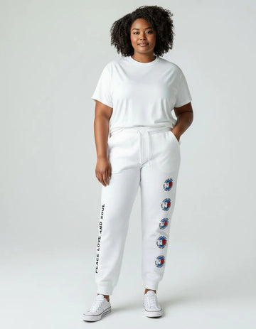 Tommy Jeans Damen-Trainingshose in Weiß – Peace Smiley Track Pants